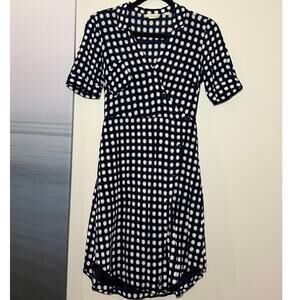 Navy Blue Polka Dots Anthropologie Dress XS